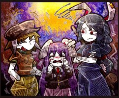   reisen udongein inaba seiran and ringo touhou drawn by suenari peace  e1634a58f4179545d8b409