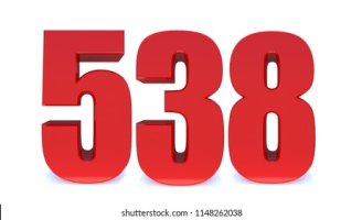 3d red number 538 isolated 260nw 1148262038