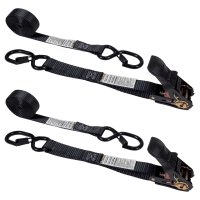 1x8 black tree stand ratchet strap vinyl coated s hook keeper 2 pack01