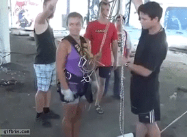 Base jumping into a hole