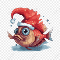 Christmas fish vector cartoon sticker 592225 wh860