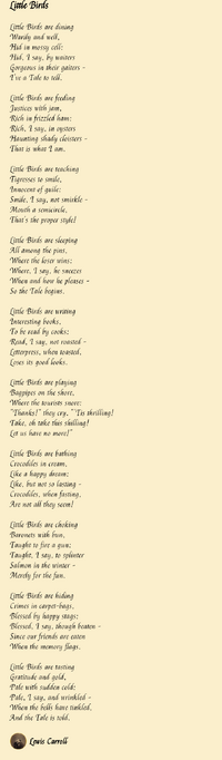 Little birds poem by lewis carroll