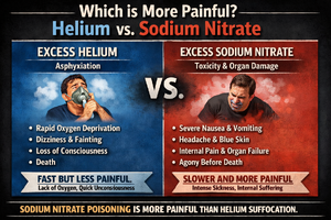 Helium vs sodium nitrate pain comparison