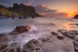 Dunluce castle at sunset 1536x1024