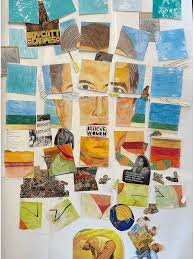 Each year our eighth graders create a collaborative mosaic portrait as part  of their study of individuals who have shaped history through movements for  social change. This year, the class assembled portraits
